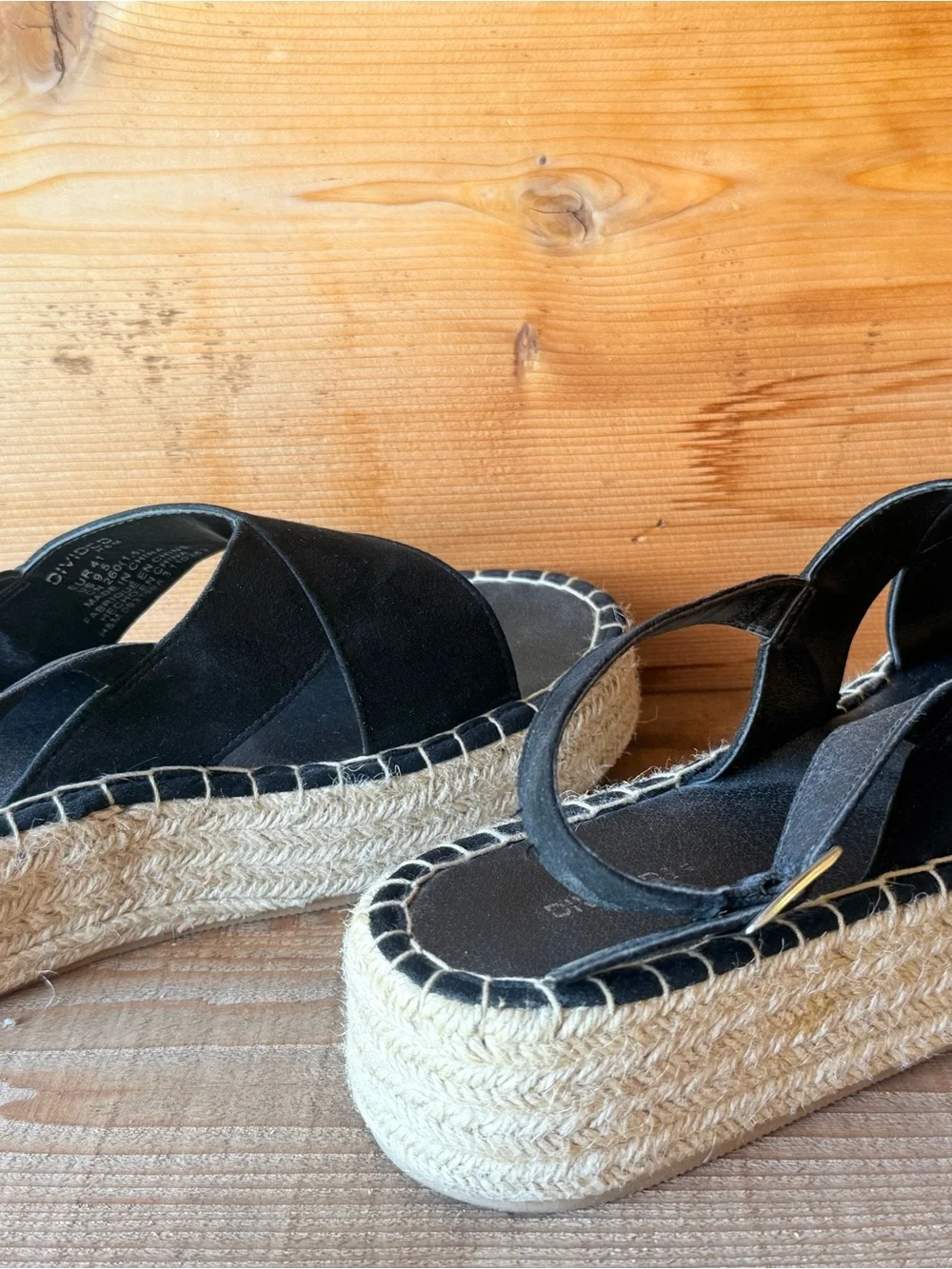 Black Espadrille Wedge Sandals - Women (size 10)